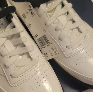 Reebok White Sneakers with Black Accents